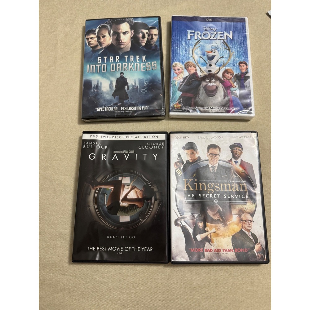Star Trek Frozen Gravity Kingsman DVD Bundle‎ Lot of 4 Movies Action Adventure